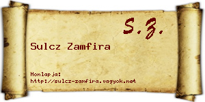 Sulcz Zamfira névjegykártya